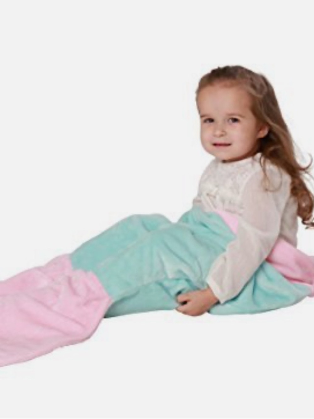 Kids Mermaid Tail Blanket - Pink & Mint